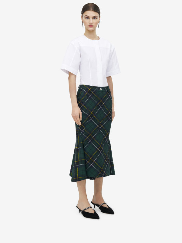 ALEXANDER MCQUEEN - Kickback Wool Tartan Skirt - Item 839654QJAFI4348